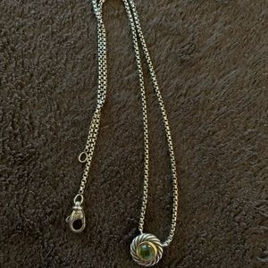 David Yurman Peridot Cookie Pendant Necklace.
